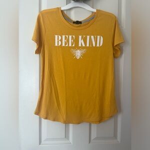 modern canvas women’s bee kind dandelion yellow t shirt